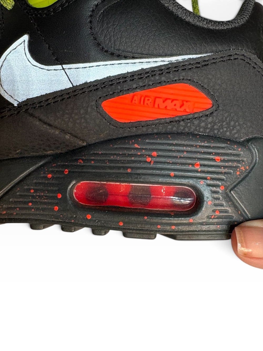 Nike Air Max 90 GS Black Asparagus Sneakers DC2100-001 size 6Y - Picture 11 of 14